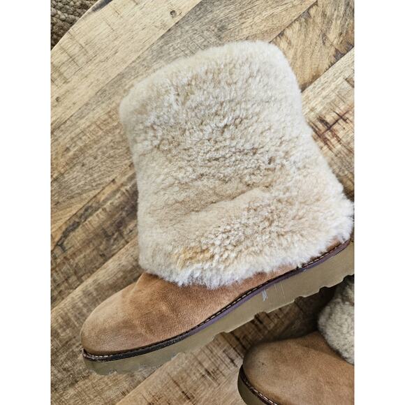 Ugg Maylin 3220 Chestnut Suede Shearling Boots Women's US Size 7 Y2K Preppy - Picture 11 of 16
